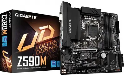 Материнская плата Gigabyte Z590M Soc-1200 Intel Z590 4xDDR4 mATX AC`97 8ch(7.1) GbLAN RAID+DVI+HDMI+DP