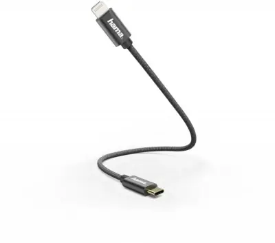 Кабель Hama 00187208 USB Type-C (m)-Lightning (m) 0.2м черный