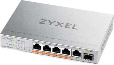 Коммутатор Zyxel XMG-105HP-EU0101F (L2) 5x2.5Гбит/с 1SFP+ 4PoE++ 70W неуправляемый