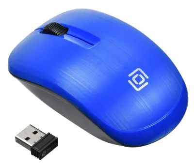 Мышь Оклик 525MW черный/синий оптическая (1000dpi) беспроводная USB для ноутбука (3but)