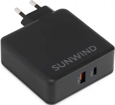 Сетевое зар./устр. SunWind SWWB6 65W 3.25A (PD+QC) USB/USB Type-C универсальное черный (SWWB6H1105BK)