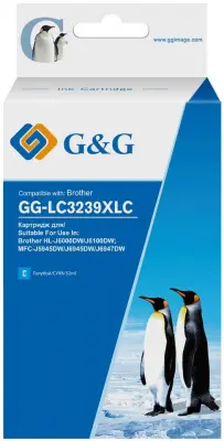 Картридж струйный G&G GG-LC3239XLC голубой (52мл) для Brother HL-J6000DW/J6100DW
