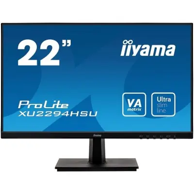 IIYAMA 21.5" XU2294HSU-B1 черный {VA 1920x1080 75Hz 4ms 178/178 250cd 3000:1 8bit(6bit+FRC) D-Sub HDMI1.4 DisplayPort1.2 FlickerFree 2xUSB2.0 2x1W VESA}