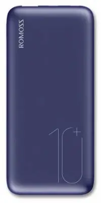 Мобильный аккумулятор Romoss WSL10 10000mAh 3A 2xUSB беспроводная зарядка синий