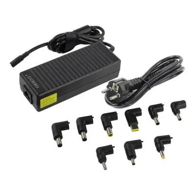 ORIENT PU-A120W Универсальный блок питания, мощность 120Вт, U вых:15-20В, 9 сменных коннекторов (8+Lenovo), автоматическое переключение 18.5/19/19.5/20В, защита от КЗ и перегрузки (30946)