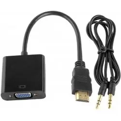 ORIENT Кабель-адаптер C100(W) HDMI M -> VGA 15F+Audio, для подкл.монитора/проектора к выходу HDMI, длина 0.2 метра, аудиокабель в комплекте