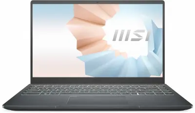 Ноутбук MSI Modern 14 B11MOU-636RU Core i5 1155G7 8Gb SSD512Gb Intel Iris Xe graphics 14" IPS FHD (1920x1080) Windows 11 Home dk.grey WiFi BT Cam