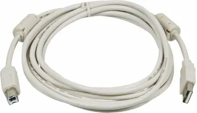 Кабель Ningbo USB A(m) USB B(m) 3м (USB2.0-AM/BM-3M-MG) феррит.кольца серый