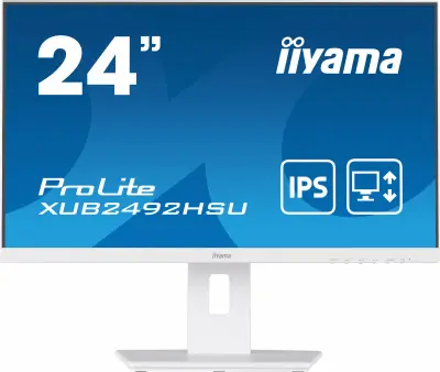 LCD Iiyama 23.8'' XUB2492HSU-W5 белый {IPS 1920х1080 250cd 178/178 1000:1 4ms D-Sub HDMI Displayport USB-Hub Speakers}