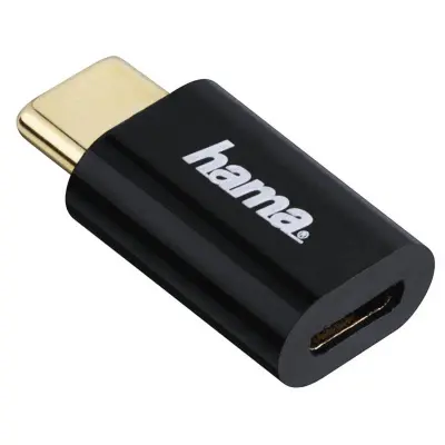 Переходник Hama 00178399 micro USB (f)-USB Type-C (m) черный