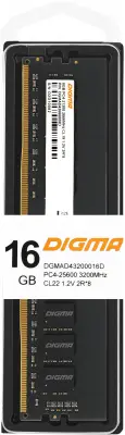 Память DDR4 16Gb 3200MHz Digma DGMAD43200016D RTL PC4-25600 CL22 DIMM 288-pin 1.2В dual rank Ret