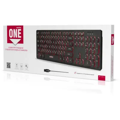 Клавиатура проводная с подсветкой Smartbuy ONE 328 USB Black [SBK-328U-K]