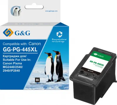 Картридж струйный G&G GG-PG-445XL черный (15мл) для Canon Pixma MG2440/2540/2940/iP2840