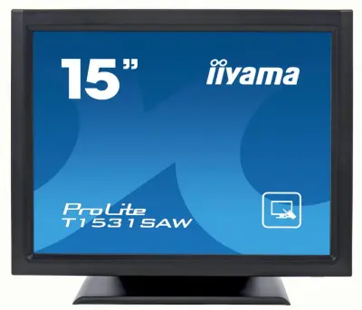 Монитор Iiyama 15" T1531SAW-B5 черный TN LED 8ms 4:3 HDMI M/M матовая 700:1 370cd 170гр/160гр 1024x768 D-Sub DisplayPort HD READY Touch 4.8кг