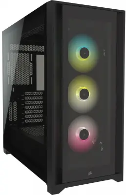 Корпус Corsair iCUE 5000X RGB черный без БП ATX 6x120mm 6x140mm 2xUSB3.0 audio bott PSU