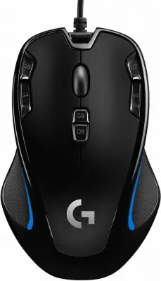 Мышь Logitech G300s черный/голубой оптическая (2500dpi) USB2.0 (8but)