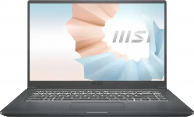 Ноутбук MSI Modern 15 A11SBU-476RU Core i7 1165G7 8Gb SSD512Gb NVIDIA GeForce MX450 2Gb 15.6" IPS FHD (1920x1080) Windows 10 Home grey WiFi BT Cam