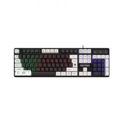 Defender Проводная игровая клавиатура Dark Knight GK-077 RU,черн-бел,104кн,радужная [45077]