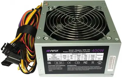 HIPER Блок питания HPM-400 (ATX 2.31, peak 400W, Passive PFC, 120 mm fan, power cord) OEM