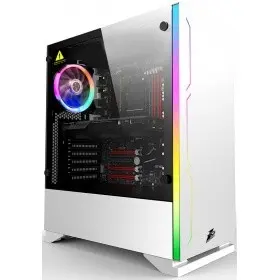 1STPLAYER B6W-1R1 Корпус BLACK.SIR B6 WHITE / ATX, tempered glass side panel / 1x 120mm LED fan inc. / B6W-1R1
