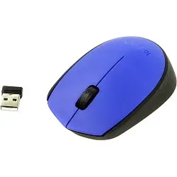 Мышь Logitech M171 синий/черный оптическая (1000dpi) беспроводная USB для ноутбука (2but)