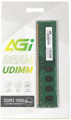 Память DDR3 8Gb 1600MHz AGi AGI160008UD128 UD128 RTL PC4-12800 DIMM 240-pin 1.35В Ret