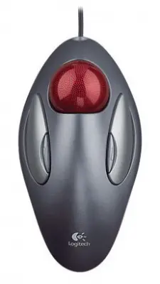 Трекбол Logitech Marble серый/серебристый/красный оптическая USB (4but)