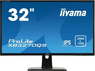 Монитор Iiyama 31.5" ProLite XB3270QS-B1 черный IPS 4ms 16:9 DVI HDMI M/M матовая HAS Piv 1200:1 250cd 178гр/178гр 2560x1440 DP 2K 8.6кг