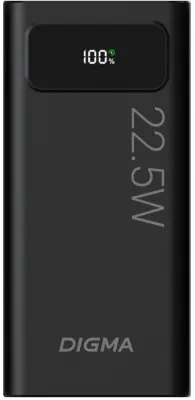 Мобильный аккумулятор Digma DGPF20A 20000mAh QC3.0/PD3.0 22.5W 3A 2xUSB-A/USB-C черный (DGPF20A22PBK)