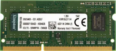 Память DDR3L 4Gb 1600MHz Kingston KVR16LS11/4 VALUERAM RTL PC3-12800 CL11 SO-DIMM 204-pin 1.35В