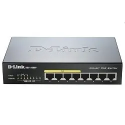 D-Link DGS-1008P/F1A Неуправляемый коммутатор с 8 портами 10/100/1000Base-T (4 порта PoE 802.3af/at, PoE-бюджет 60 Вт)