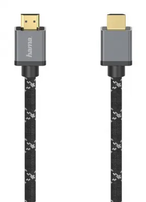 Кабель Hama H-205238 00205238 ver2.1 HDMI HDMI 1м серый/черный (упак.:1шт) плоский