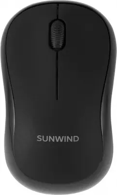 Мышь SunWind SW-M200 черный оптическая (1600dpi) беспроводная USB для ноутбука (3but)