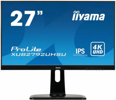 LCD IIYAMA 27" XUB2792UHSU-B1 черный {IPS LED 3840x2160 5ms 16:9 300cd 178/178 DVI HDMI DisplayPort USBHub}