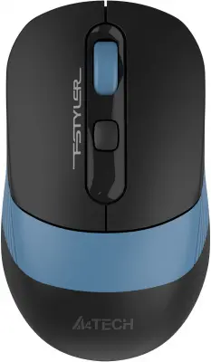 Мышь A4Tech Fstyler FG10CS Air черный/синий оптическая (2000dpi) silent беспроводная USB для ноутбука (4but)