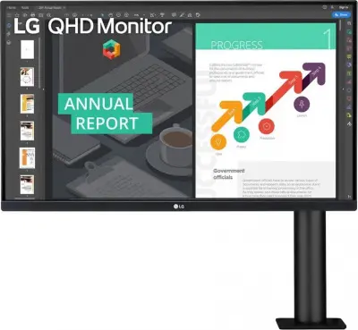 Монитор LG 27" 27QN880-B черный IPS LED 16:9 HDMI M/M матовая HAS Pivot 350cd 178гр/178гр 2560x1440 DisplayPort Ultra HD 2K (1440p) USB 8.65кг