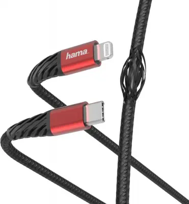 Кабель Hama 00183294 USB Type-C (m)-Lightning (m) 1.5м черный/красный