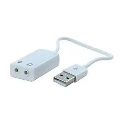 ORIENT Адаптер с кабелем AU-01SW, USB to Audio, 2 x jack 3.5 mm для подключения гарнитуры к порту USB, белый