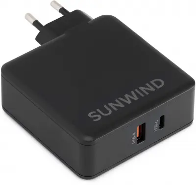 Сетевое зар./устр. SunWind SWWB0 100W 5A (PD+QC) USB/USB Type-C универсальное черный (SWWB0H1100BK)