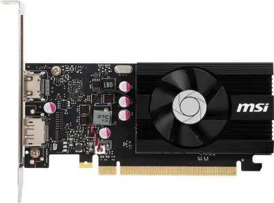 Видеокарта MSI PCI-E GT 1030 2GD4 LP OC NVIDIA GeForce GT 1030 2Gb 64bit DDR4 1189/2100 HDMIx1 DPx1 HDCP Ret low profile