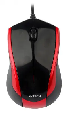 Мышь A4Tech V-Track Padless N-400 черный/красный оптическая (1000dpi) USB (3but)
