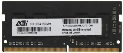 Память DDR4 8GB 3200MHz AGi AGI320008SD138 SD138 OEM PC4-25600 SO-DIMM 260-pin 1.2В OEM