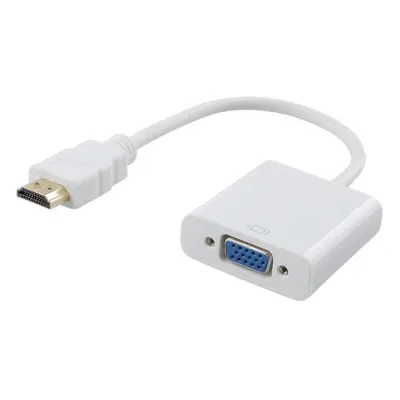 ORIENT Кабель-адаптер C050W,  HDMI M -> VGA 15F, для подкл.монитора/проектора к выходу HDMI, длина 0.2 метра, белый