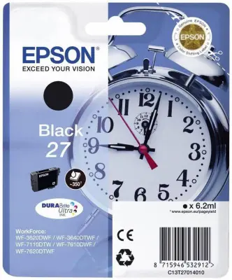 Картридж струйный Epson T2701 C13T27014022 черный (350стр.) (6.2мл) для Epson WF7110/7610/7620