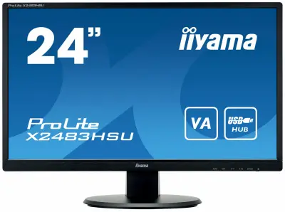 LCD Iiyama 23.8'' X2483HSU-B5 {VA 1920х1080 75Hz 4ms 250cd 178/178 3000:1 HDMI DisplayPort USB-Hub Speakers}