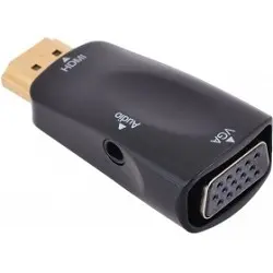 ORIENT Адаптер мини C118 HDMI M -> VGA 15F+Audio, для подкл.монитора/проектора к выходу HDMI, черный