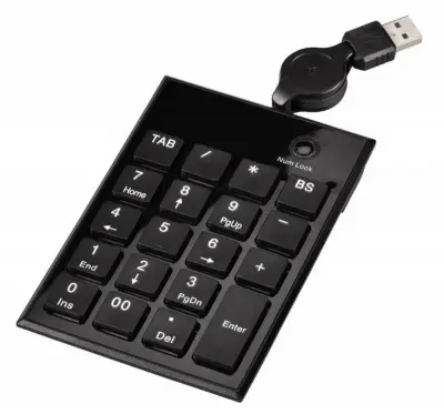 Числовой блок Hama SK-140 черный USB slim (00050448)