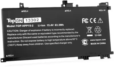 Батарея для ноутбука TopON TOP-HPP15-2 15.4V 4100mAh литиево-ионная (103292)