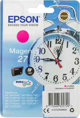 Картридж струйный Epson T2702 C13T27034022 пурпурный (300стр.) (3.6мл) для Epson WF7110/7610/7620