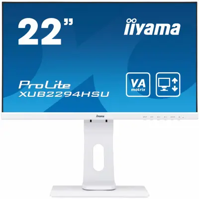 Монитор Iiyama 21.5" ProLite XUB2294HSU-W1 белый VA LED 16:9 HDMI M/M матовая HAS Pivot 250cd 178гр/178гр 1920x1080 D-Sub DisplayPort FHD USB 4.7кг